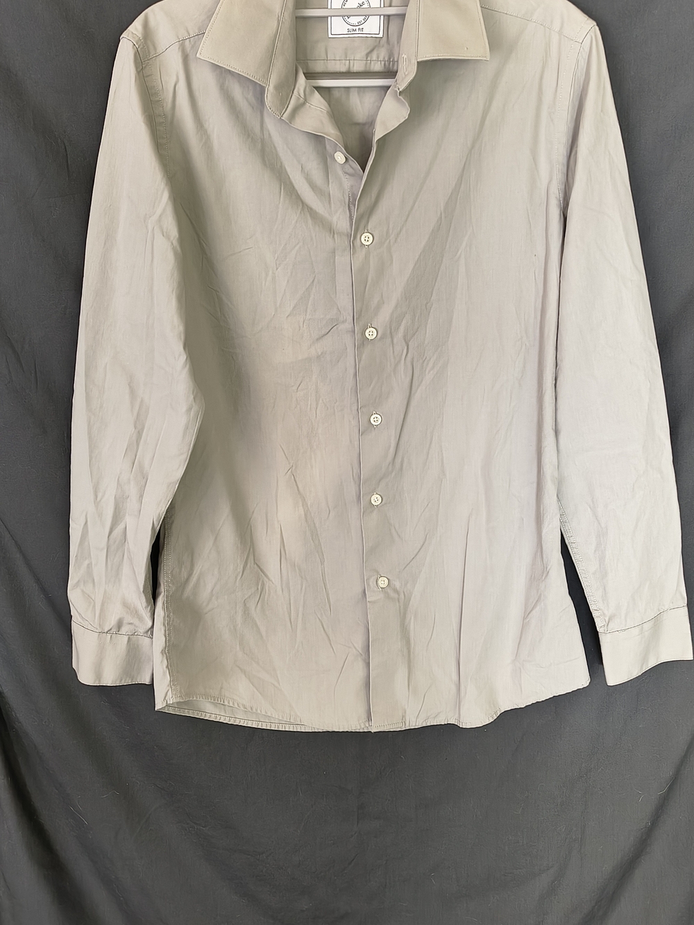 Bespoke Men's Long-Sleeve Dress Shirt in Light Beige